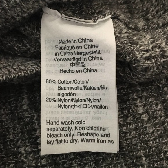 Madewell Alton Cardigan Sweater Gray White Knit 4 Button Front  Item J8838 XXS - Picture 8 of 9